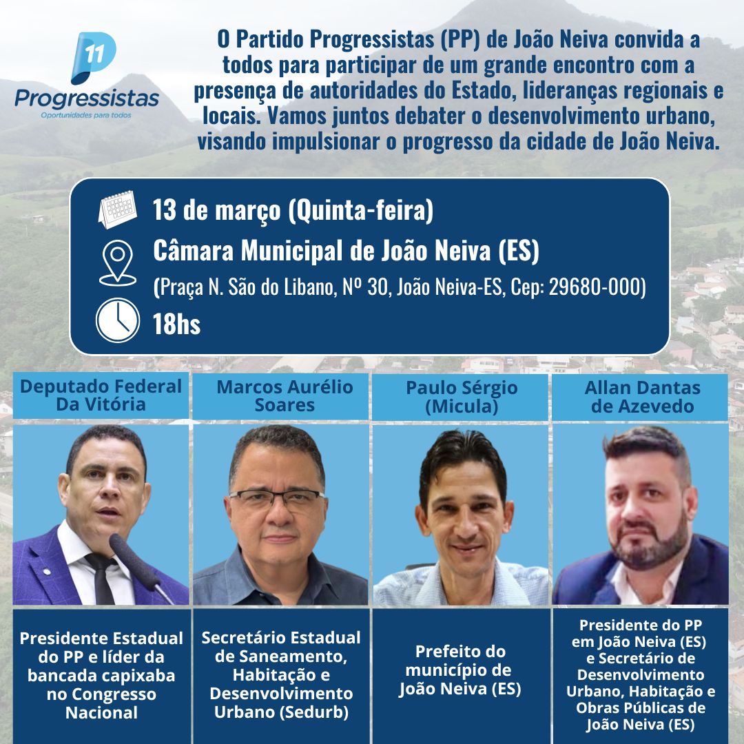 Progressistas promovem encontro de lideranças em João Neiva