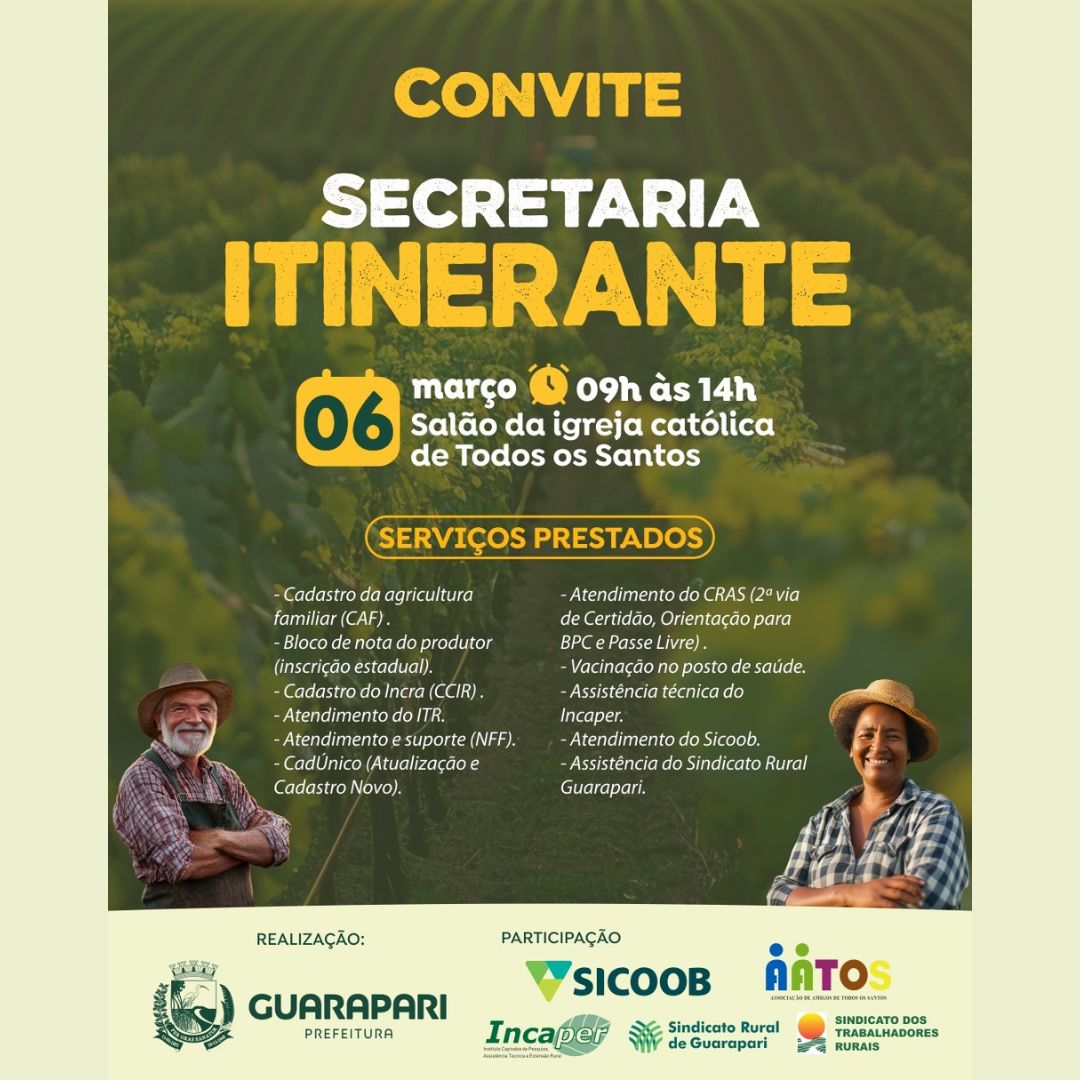 Guarapari: Secretaria Itinerante abre agenda de 2026 com atendimentos em Todos os Santos
