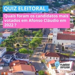 QUIZ ELEITORAL: Quais foram os candidatos mais votados em Afonso Cláudio em 2022?