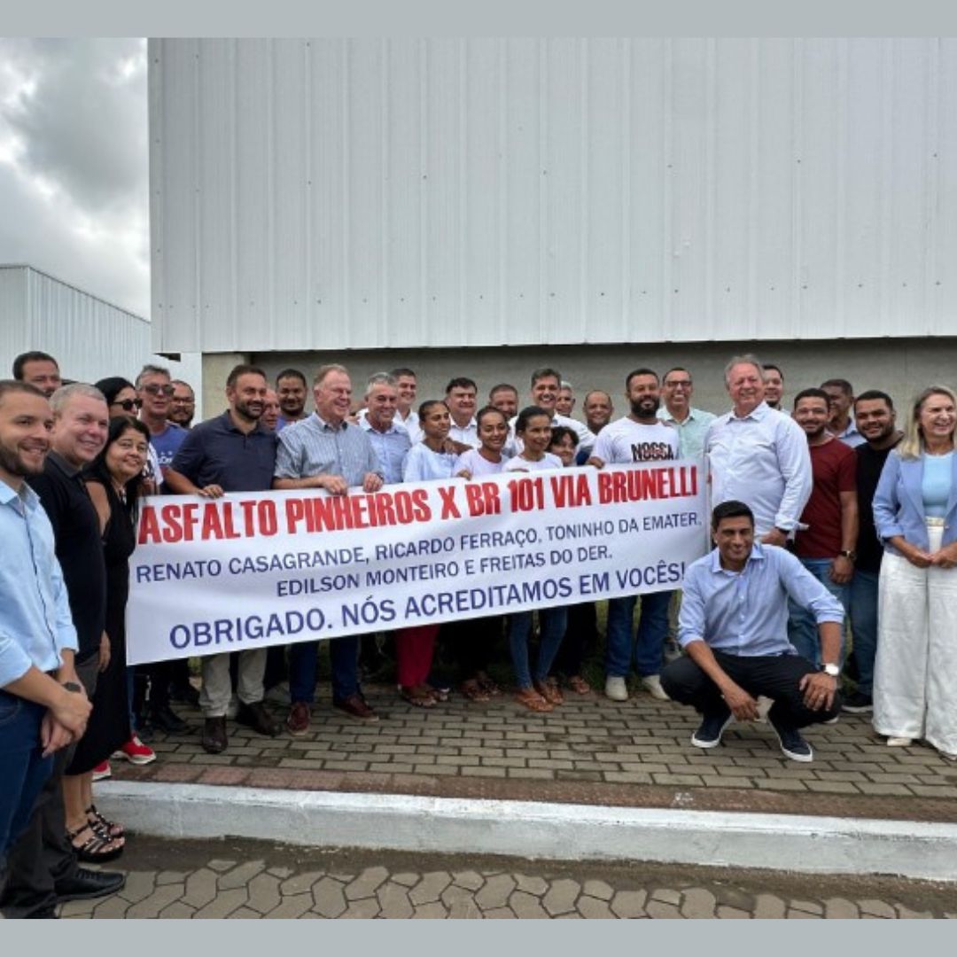 Deputado Toninho da Emater celebra conquista de demanda antiga do mandato: pavimentação do trecho Pinheiros x BR-101 via Brunelli
