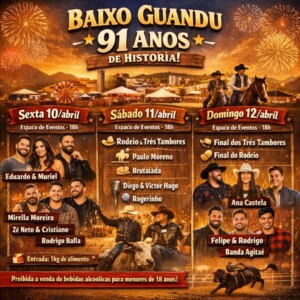 Baixo Guandu comemora 91 anos com grande festa!