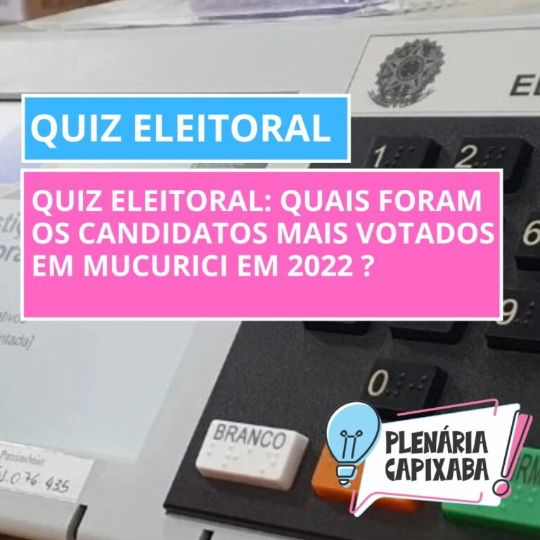 QUIZ ELEITORAL: Quais foram os candidatos mais votados em Mucurici em 2022 ?