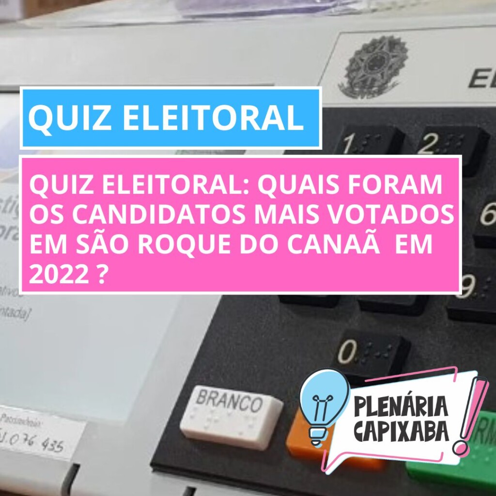QUIZ ELEITORAL: Quais foram os candidatos mais votados em São Roque do Canaã em 2022 ?