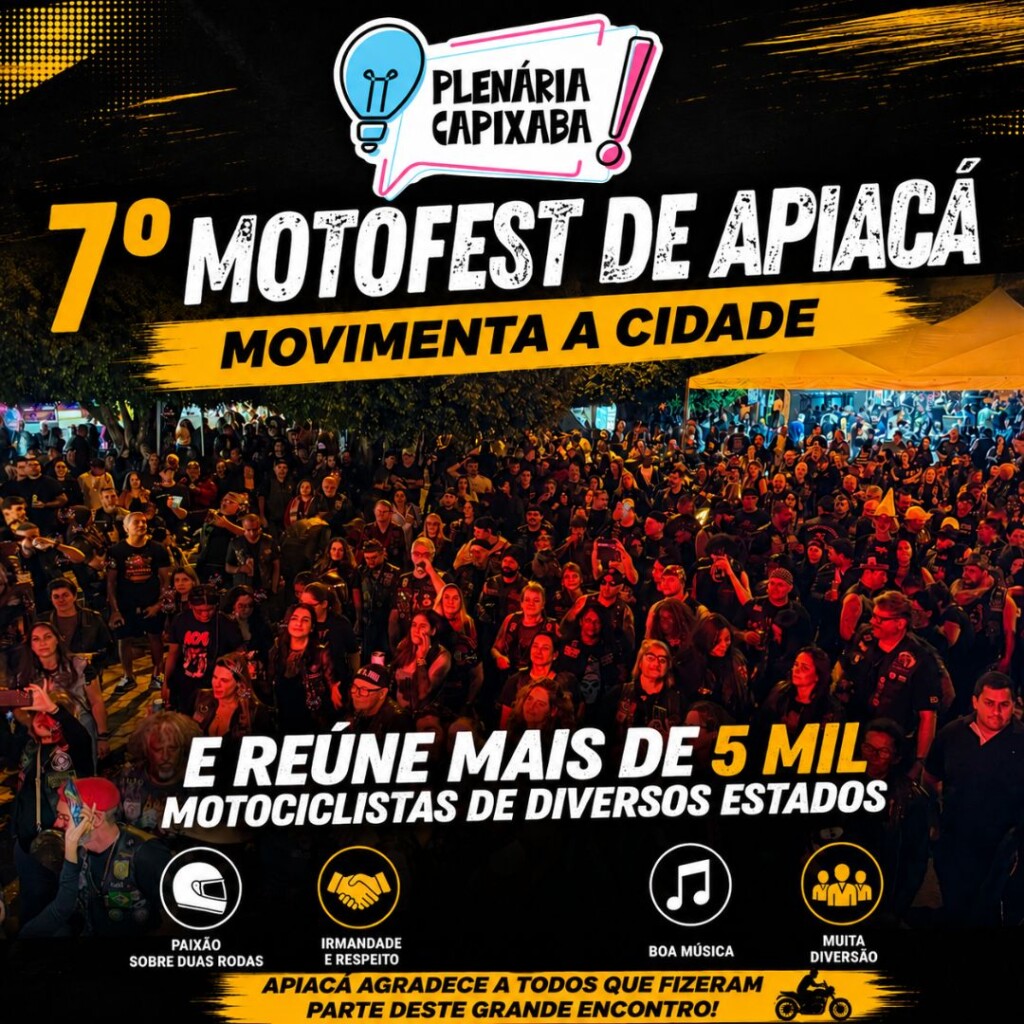 7º Motofest de Apiacá movimenta a cidade e reúne mais de 5 mil motociclistas de diversos estados