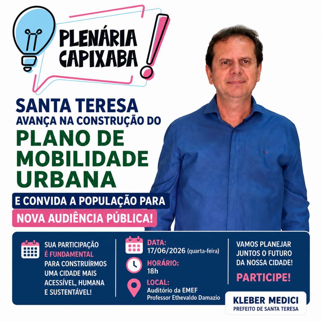Santa Teresa avança na construção do Plano de Mobilidade Urbana e convida população para nova audiência pública