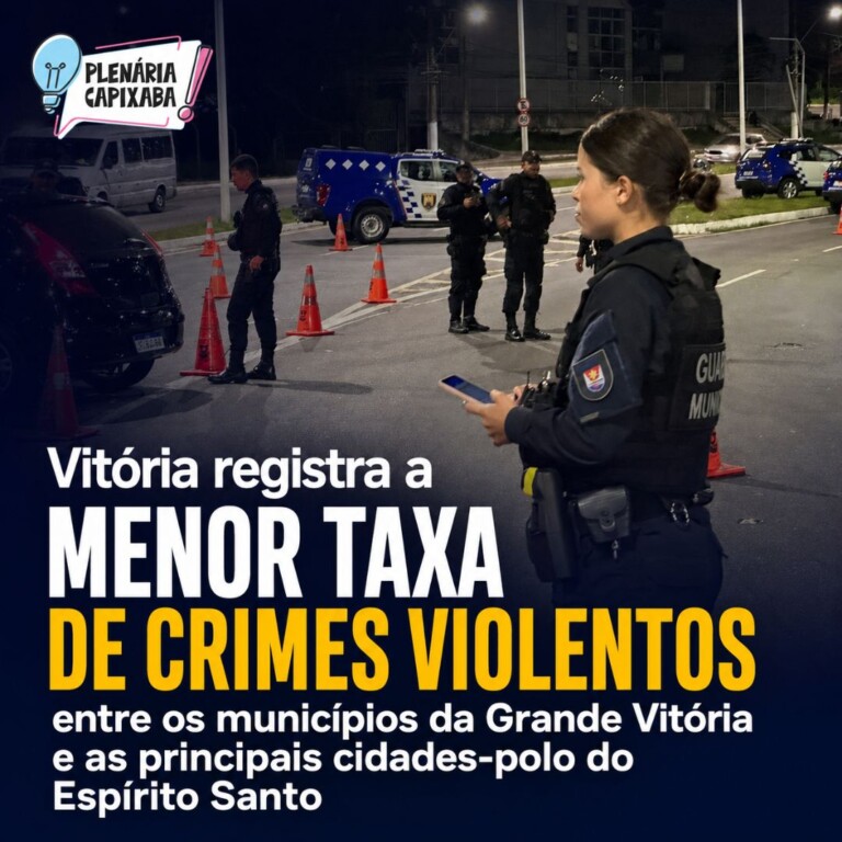 Vitória registra a menor taxa de crimes violentos entre os municípios da Grande Vitória e as principais cidades-polo do Espírito Santo