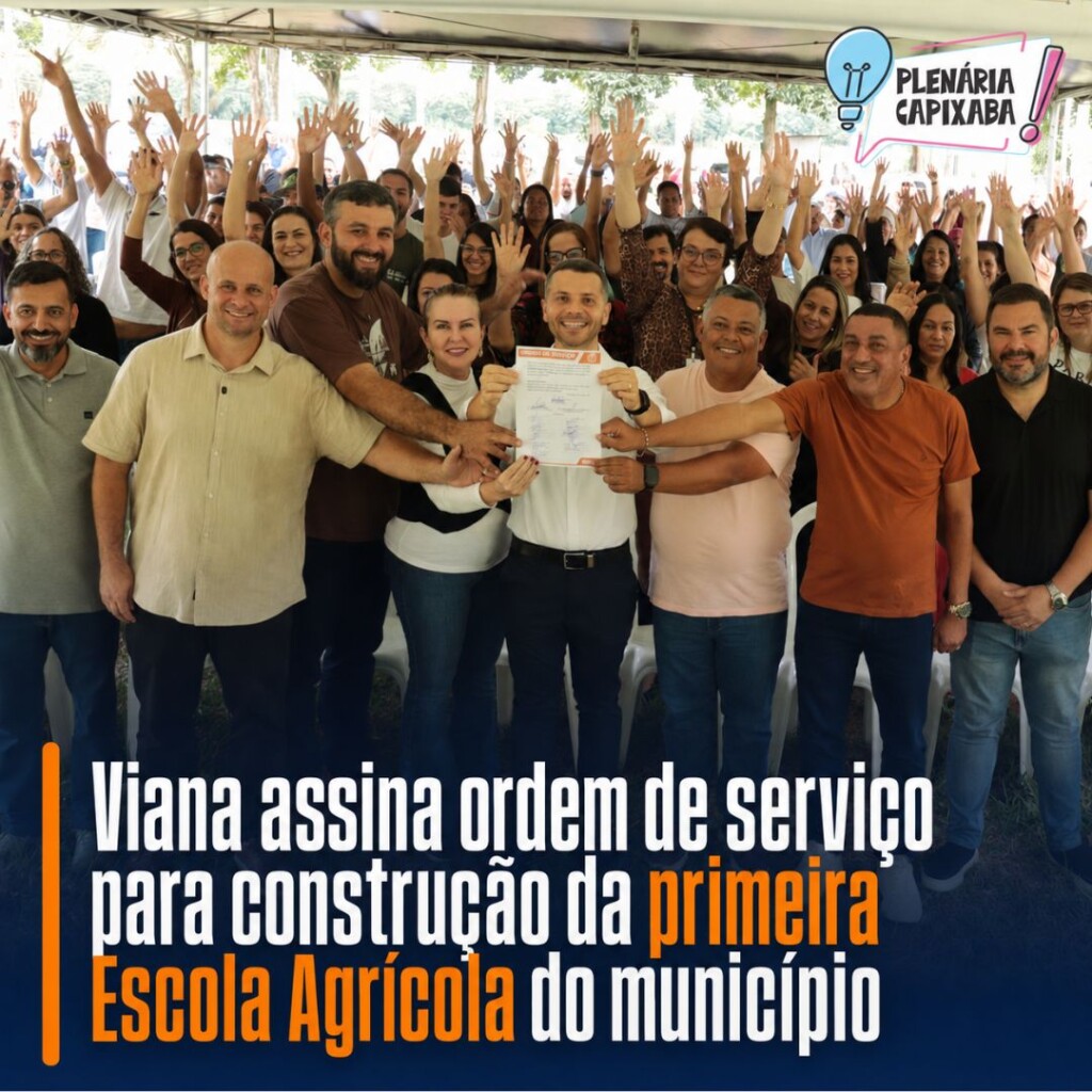 Viana assina ordem de serviço para construção da primeira Escola Agrícola do município