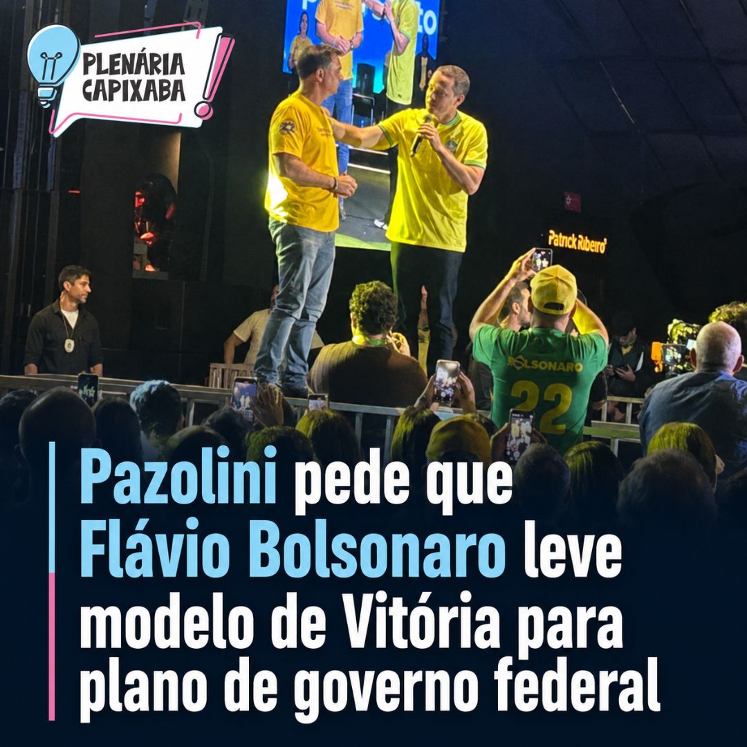Pazolini pede que Flávio Bolsonaro leve modelo de Vitória para plano de governo federal