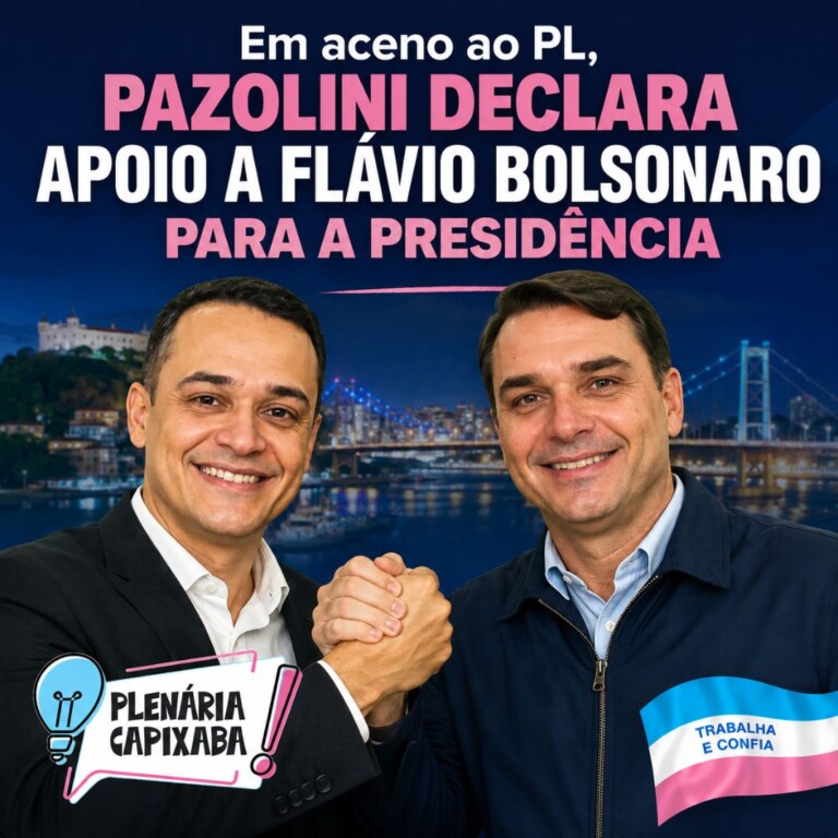 Em aceno ao PL, Pazolini declara apoio a Flávio Bolsonaro para a Presidência