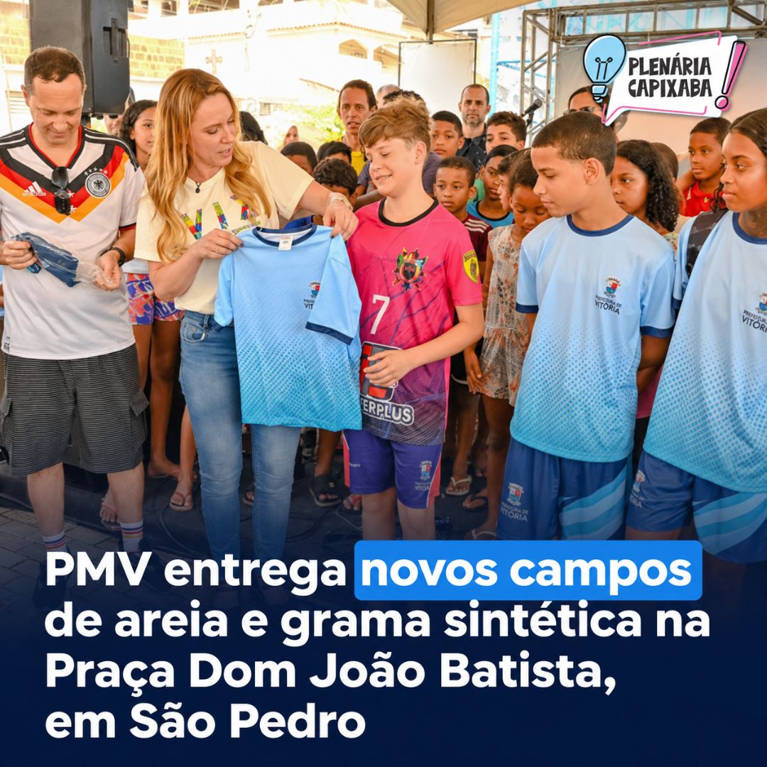 PMV entrega novos campos de areia e grama sintética na Praça Dom João Batista, em São Pedro