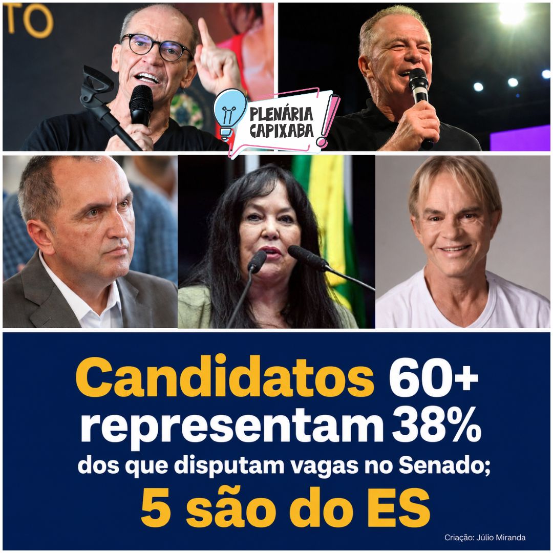 Candidatos 60+ representam 38% dos que disputam vagas no Senado; 5 são do ES
