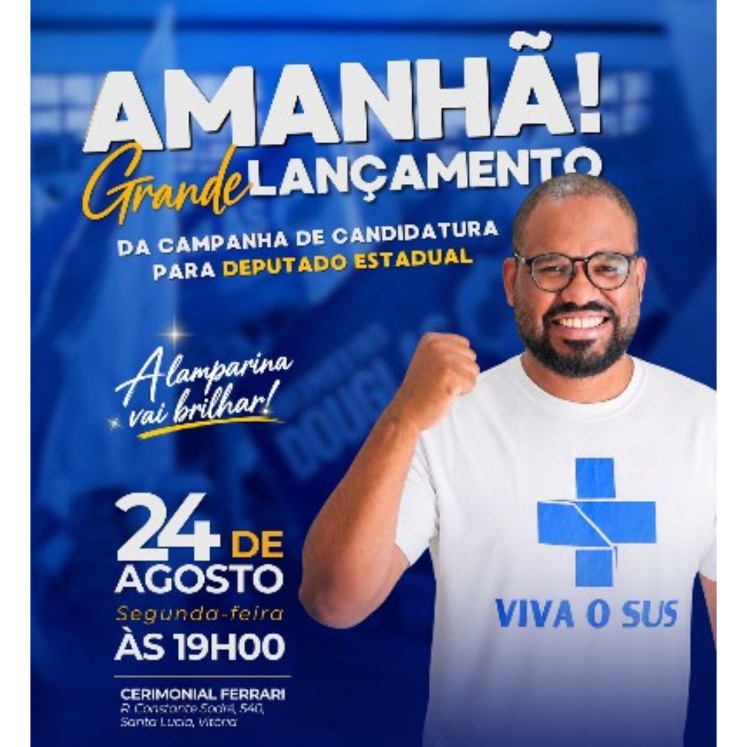 Enfermeiro Douglas lança campanha para deputado estadual nesta segunda-feira em Vitória