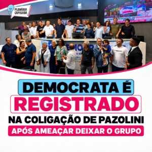 Democrata é registrado na coligação de Pazolini após ameaçar deixar o grupo