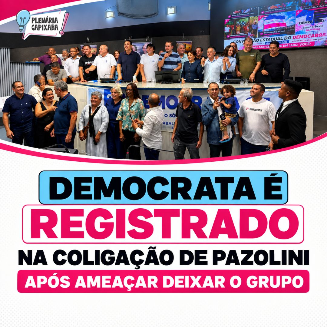 Democrata é registrado na coligação de Pazolini após ameaçar deixar o grupo