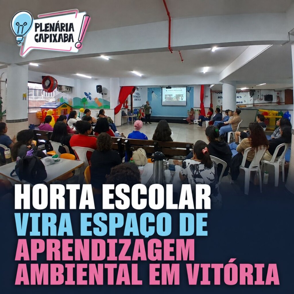Horta escolar vira espaço de aprendizagem ambiental em Vitória