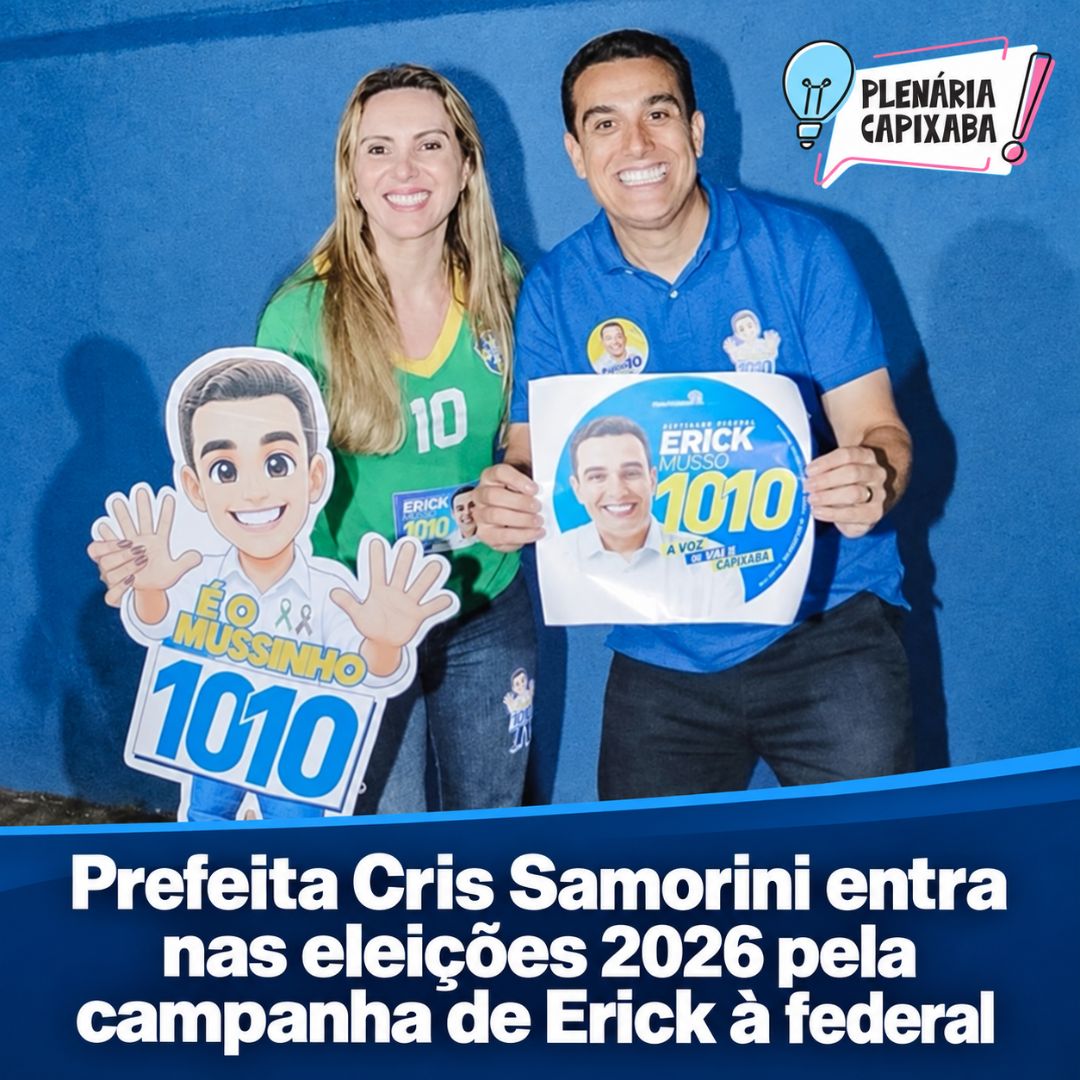 Prefeita Cris Samorini entra nas eleições 2026 pela campanha de Erick à federal