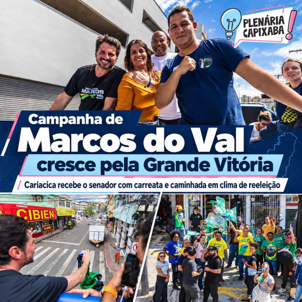 Campanha de Marcos do Val cresce pela Grande Vitória: Cariacica recebe o senador com carreata e caminhada em clima de reeleição