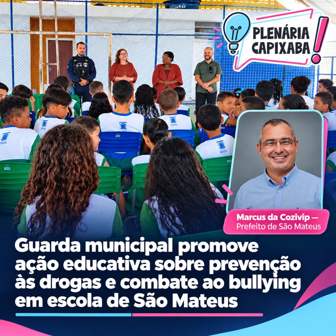 Guarda municipal promove ação educativa sobre prevenção às drogas e combate ao bullying em escola de São Mateus