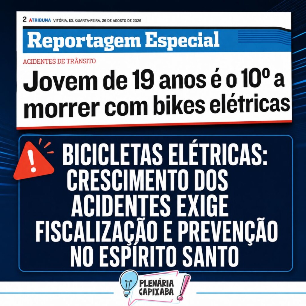 Bicicletas elétricas: crescimento dos acidentes exige fiscalização e prevenção no Espírito Santo