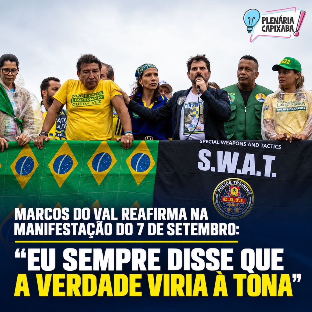 Marcos do Val reafirma na manifestação do 7 de setembro: "eu sempre disse que a verdade viria à tona"