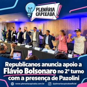Republicanos anuncia apoio a Flávio Bolsonaro no 2º turno com a presença de Pazolini