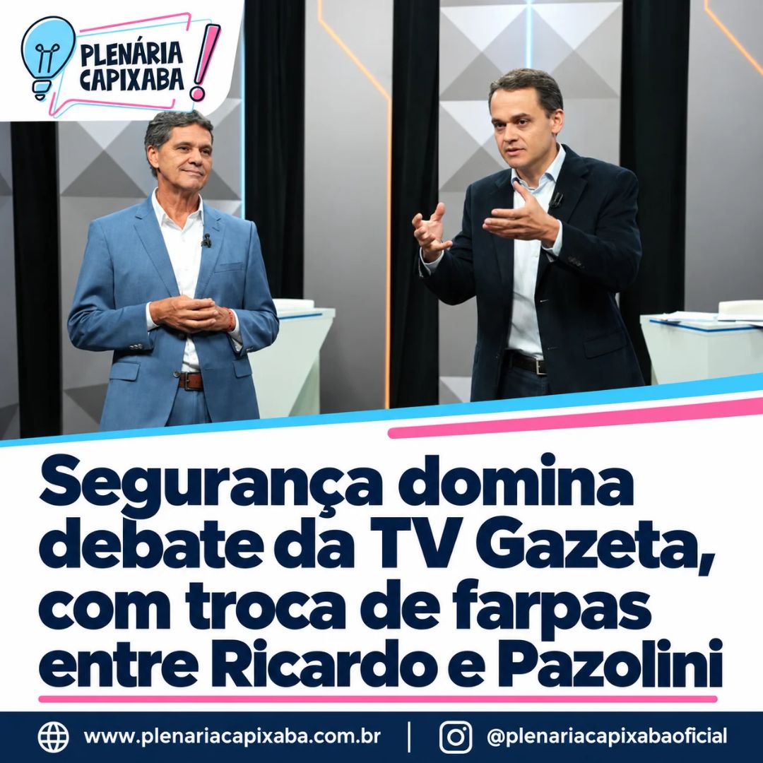 Segurança domina debate da TV Gazeta, com troca de farpas entre Ricardo e Pazolini