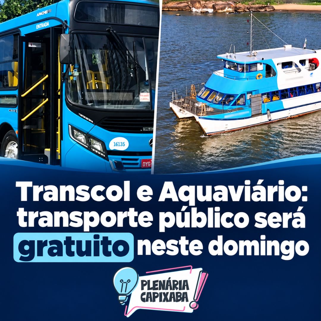 Transcol e Aquaviário: transporte público será gratuito neste domingo