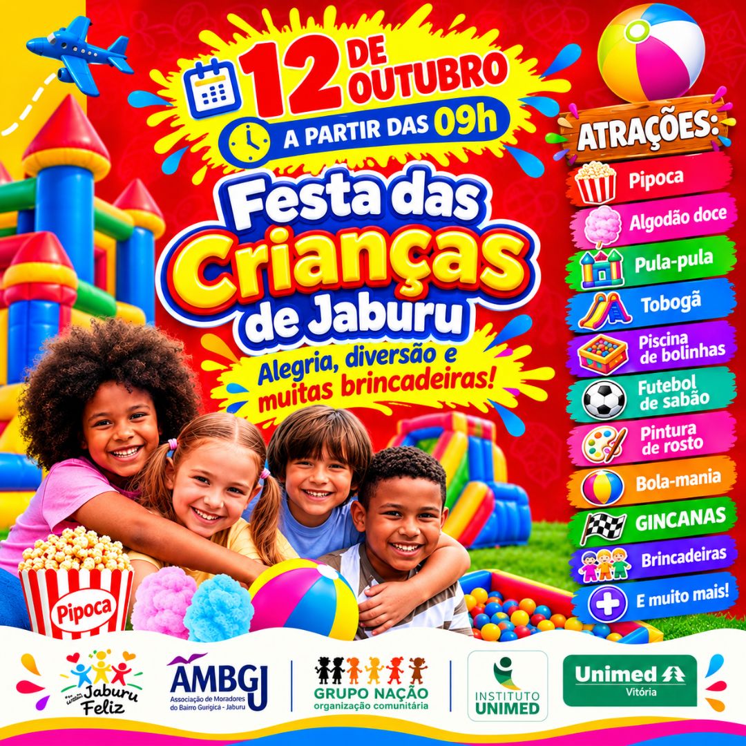 A comunidade de Jaburu, em Vitória, promove a Festa das Crianças